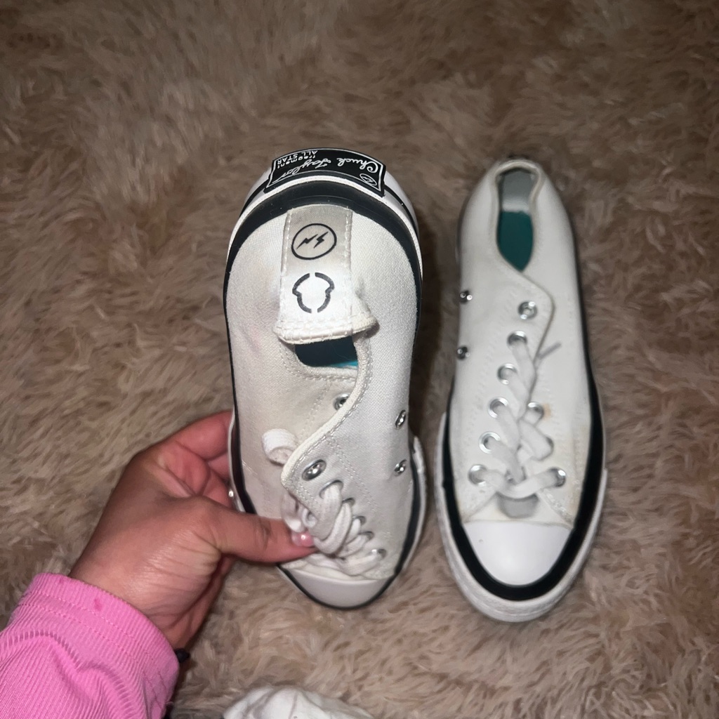 Unisex White/Black Moncler Chuck Taylor’s With Dust Bag
